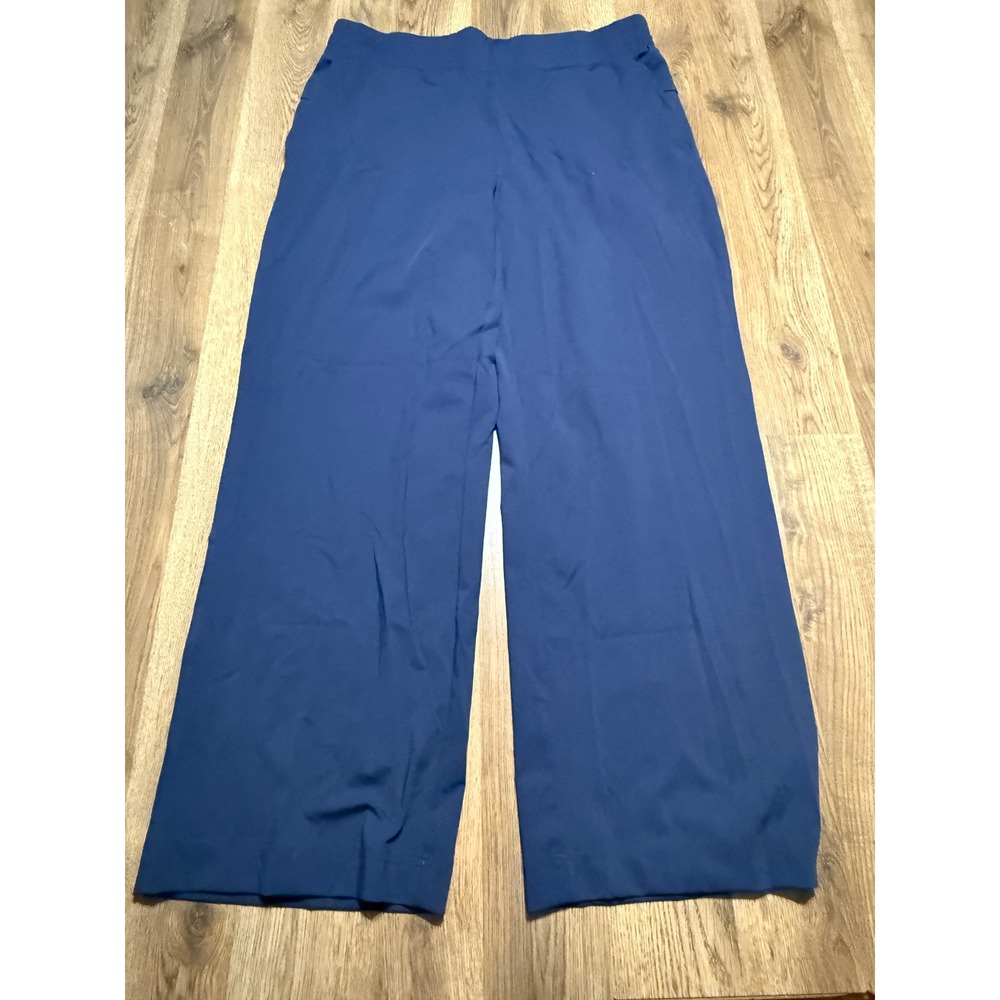 Member's Mark Pants Womens Size XL Navy Blue Wide Leg Travel Pant